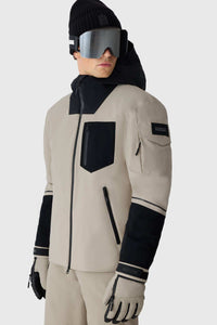 Taupe Men's Hooded Rainwear/ Rainproof Jacket