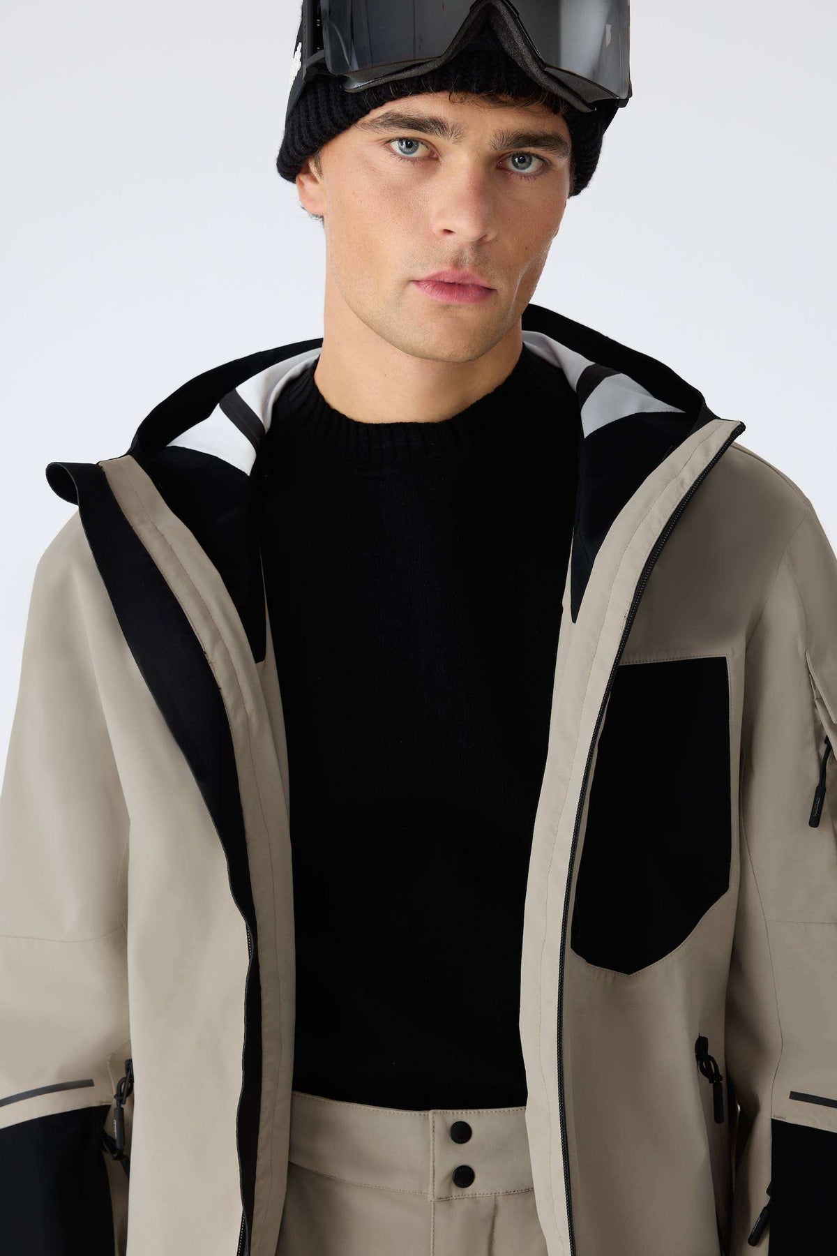 Taupe Men's Hooded Rainwear/ Rainproof Jacket