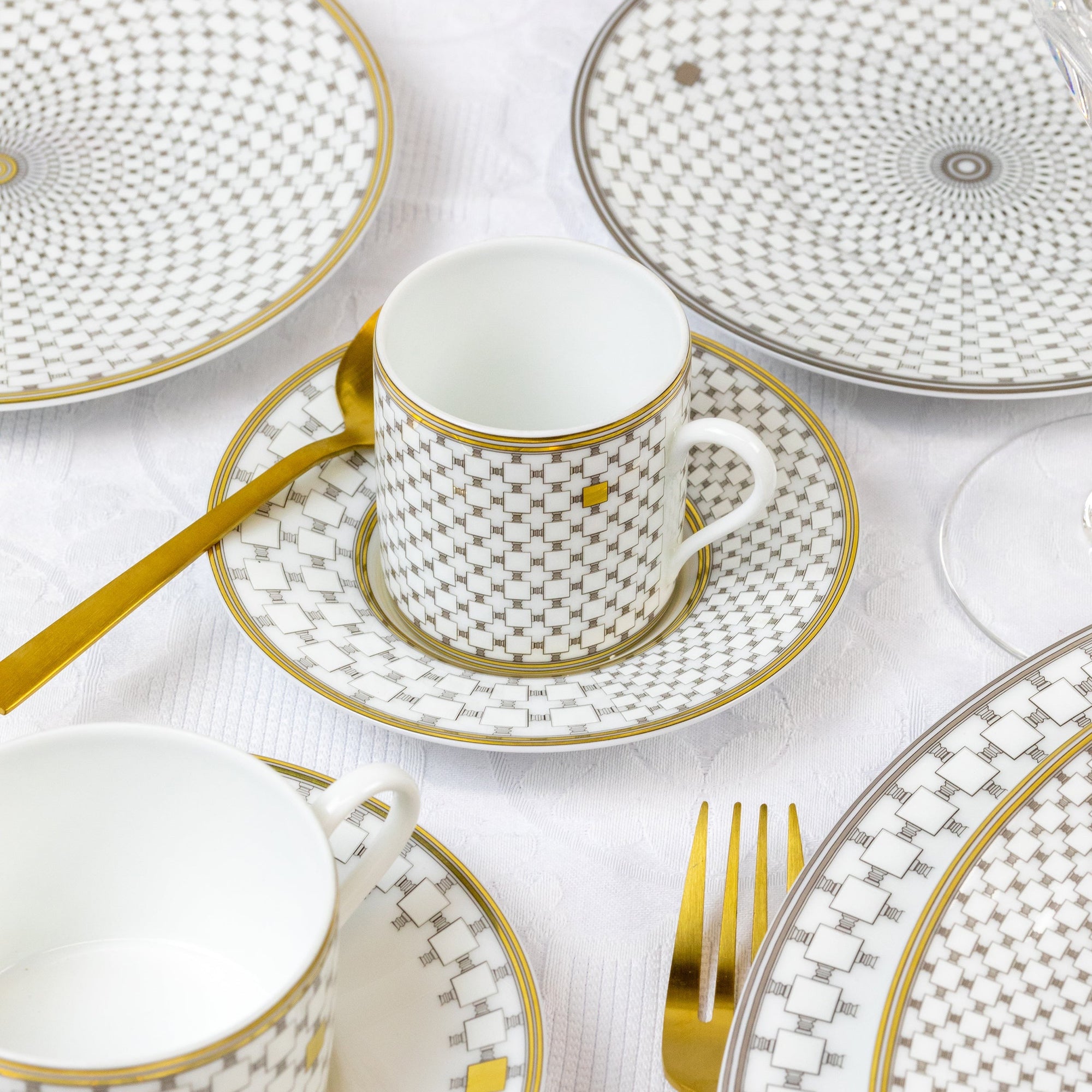 Assiette à pain Home en porcelaine - Or