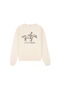 Pull brodé en maille - Cream