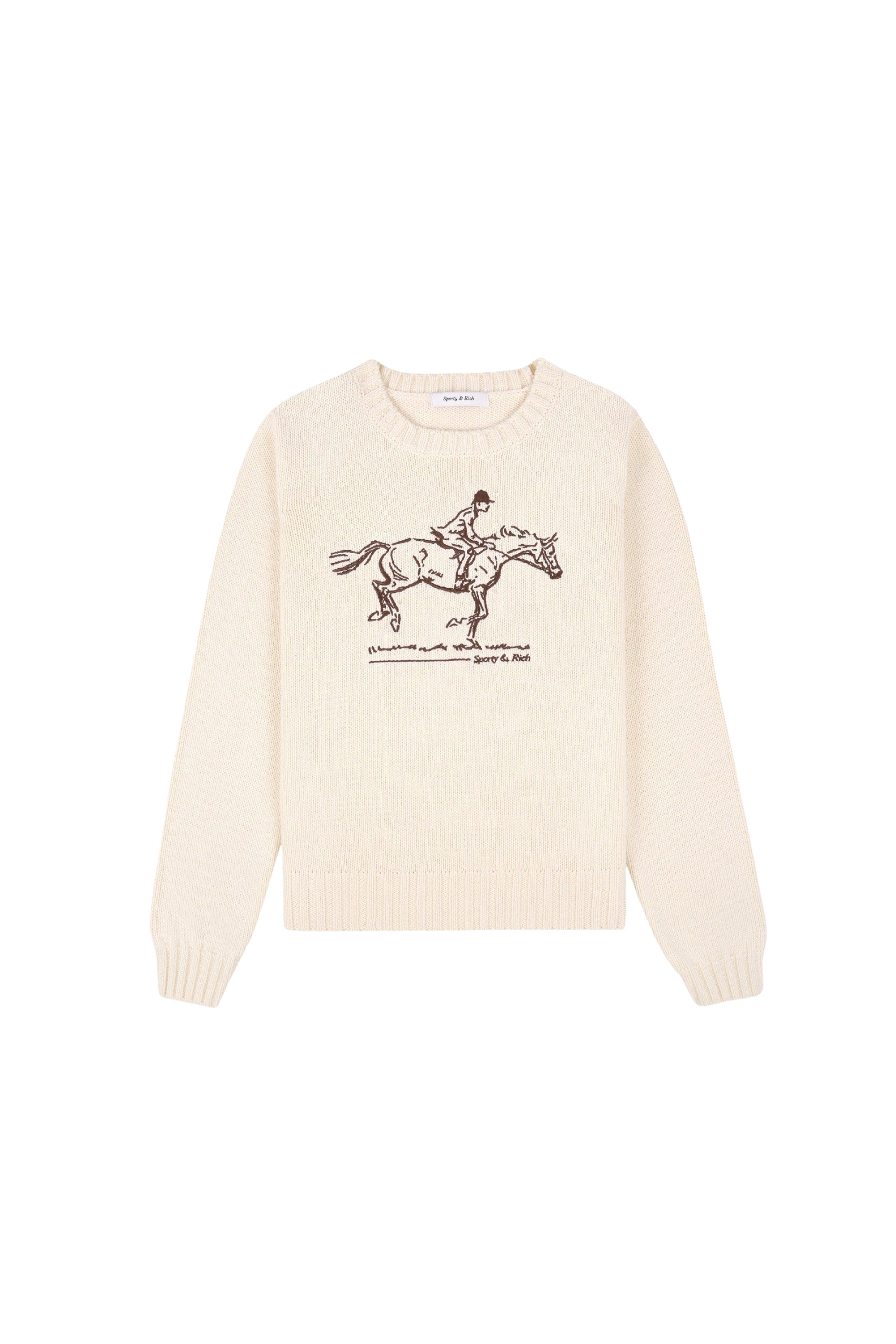 Pull brodé en maille - Cream
