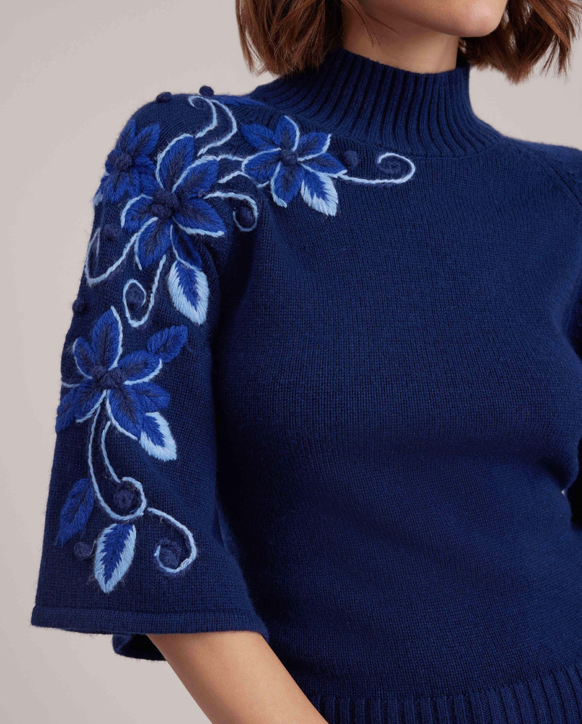 Pull Hortensia en laine - Cobalt Blue
