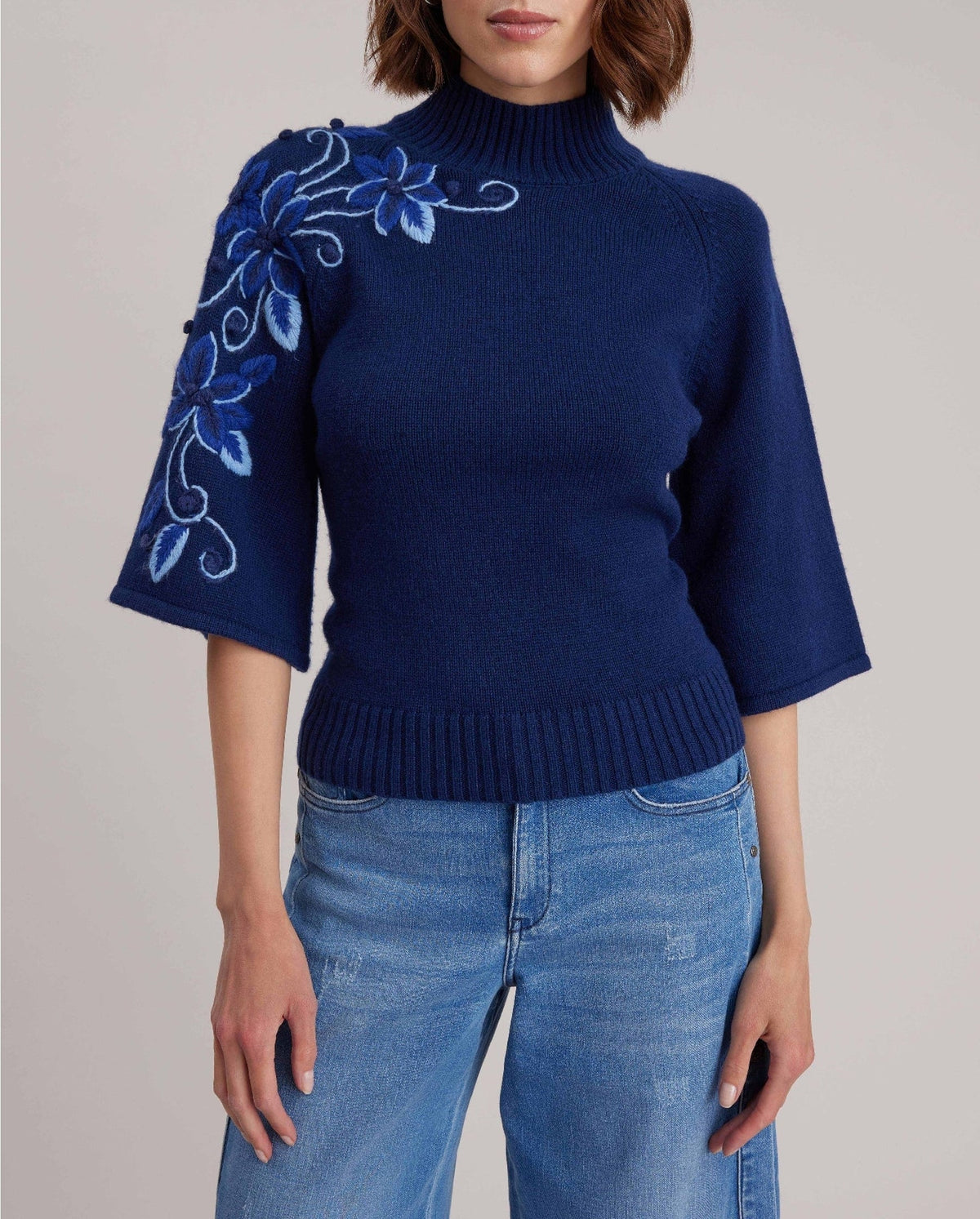 Pull Hortensia en laine - Cobalt Blue