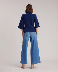 Pull Hortensia en laine - Cobalt Blue