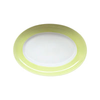 Plat ovale Coco en porcelaine - Anis