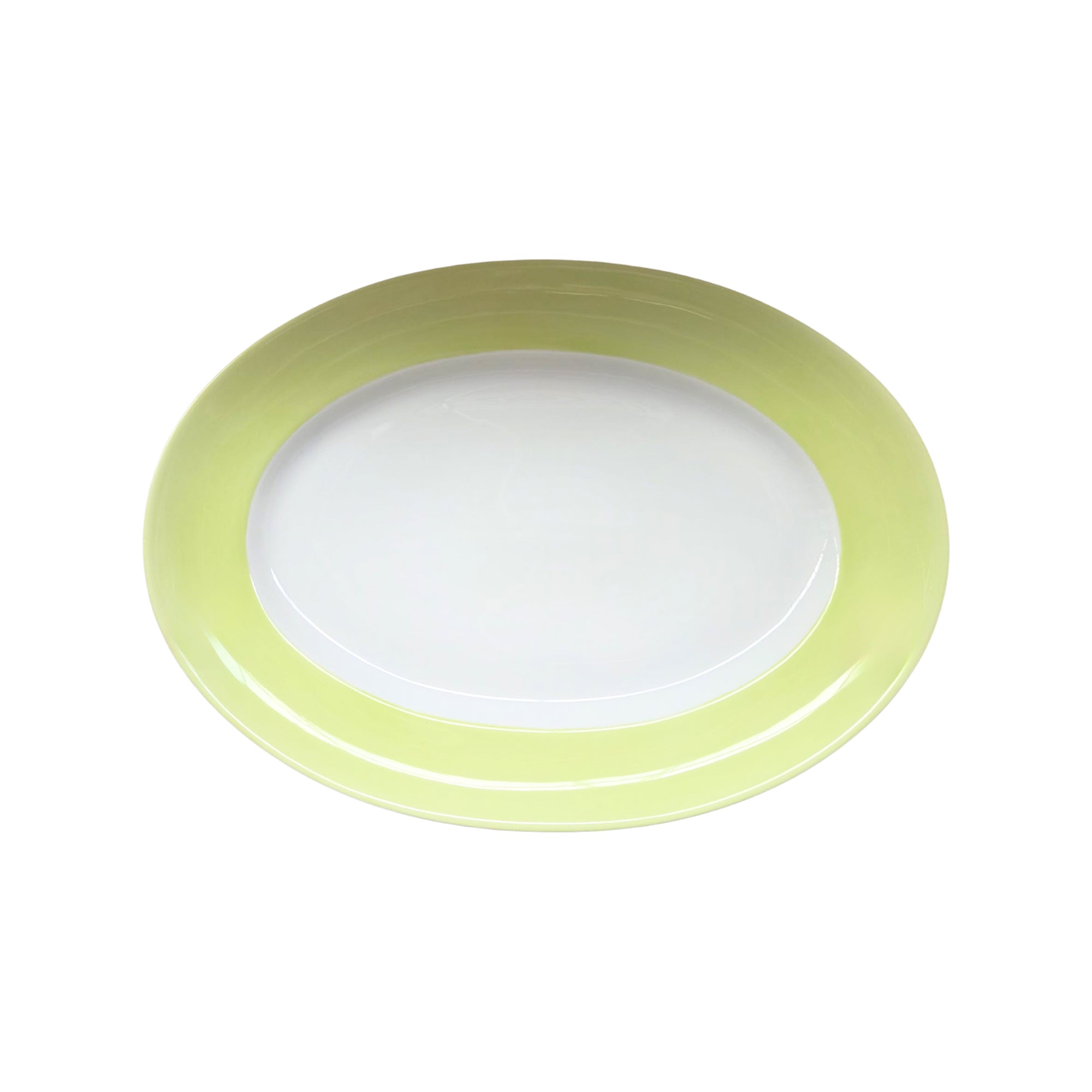 Plat ovale Coco en porcelaine - Anis