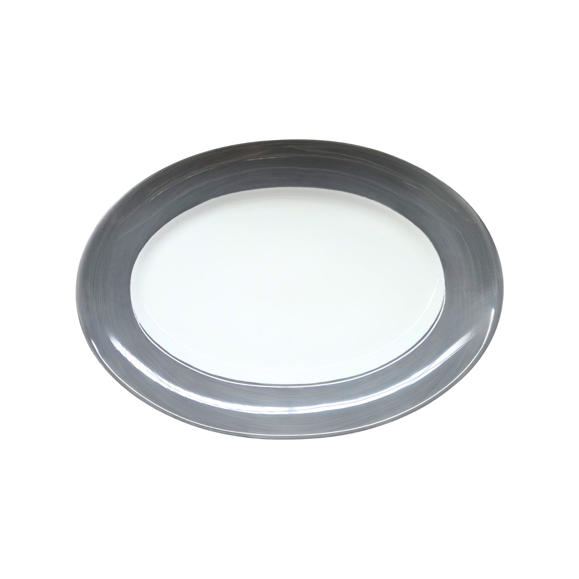 Plat ovale Coco en porcelaine - Ardoise