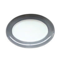 Plat ovale Coco en porcelaine - Ardoise