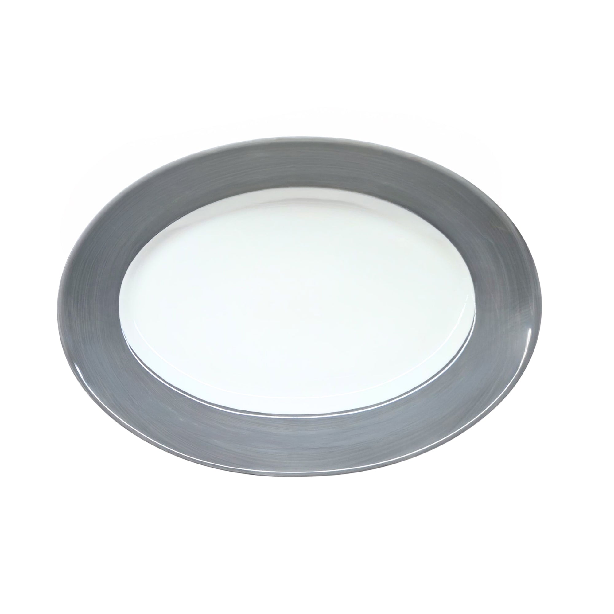 Plat ovale Coco en porcelaine - Ardoise