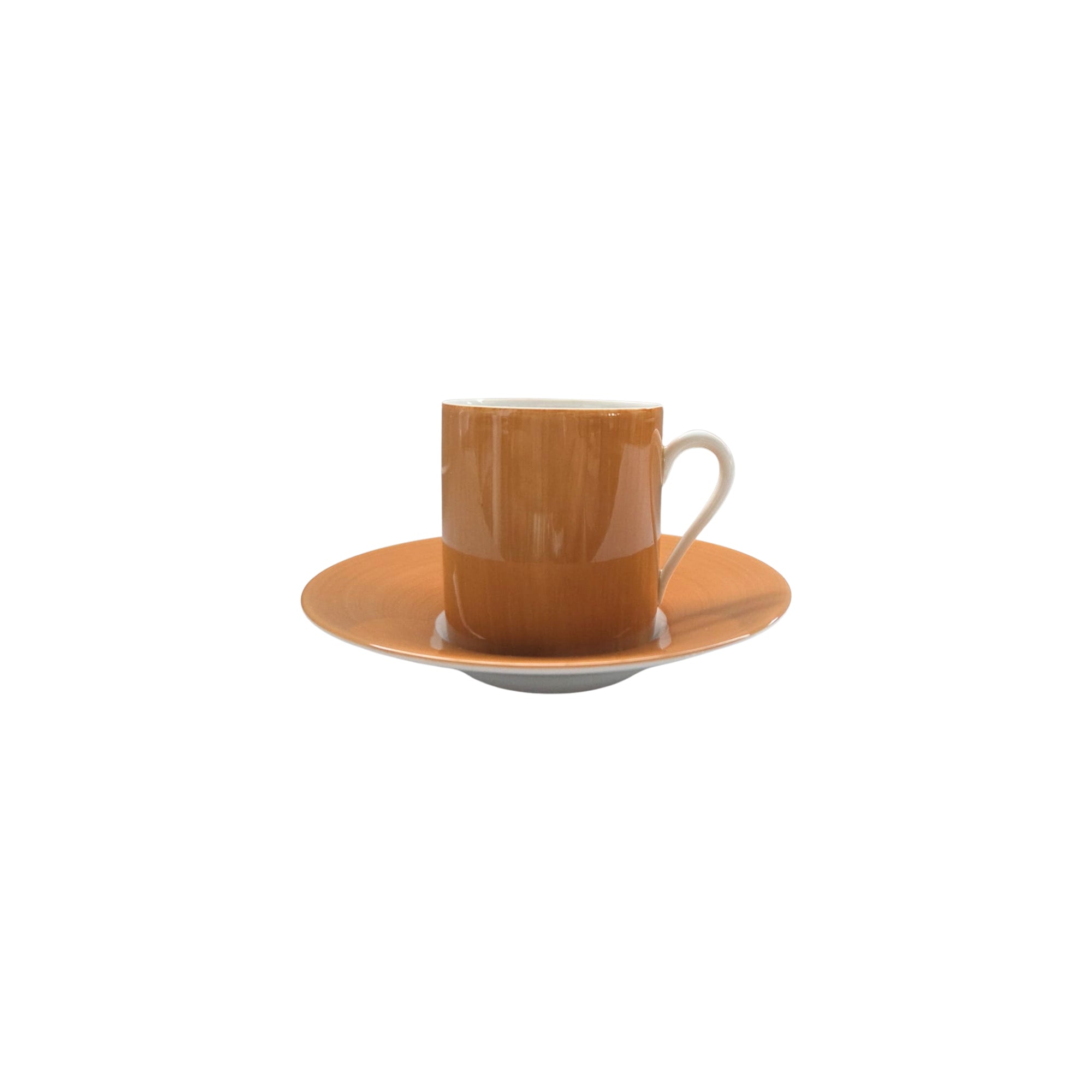 Tasse et soucoupe à café Coco en porcelaine - Caramel