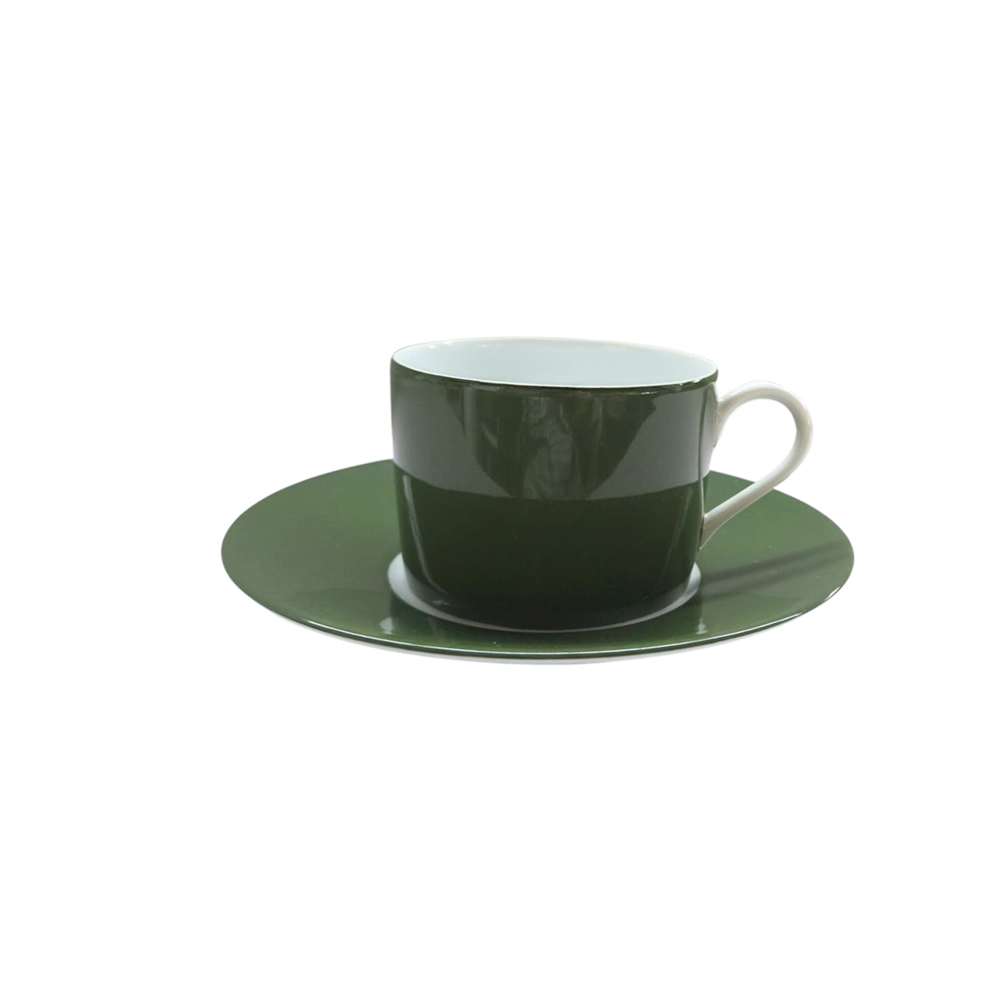 Tasse et soucoupe à thé Coco en porcelaine - Vert Empire