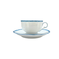 Tasse et soucoupe à thé Colette Filet couleur en porcelaine - Atoll