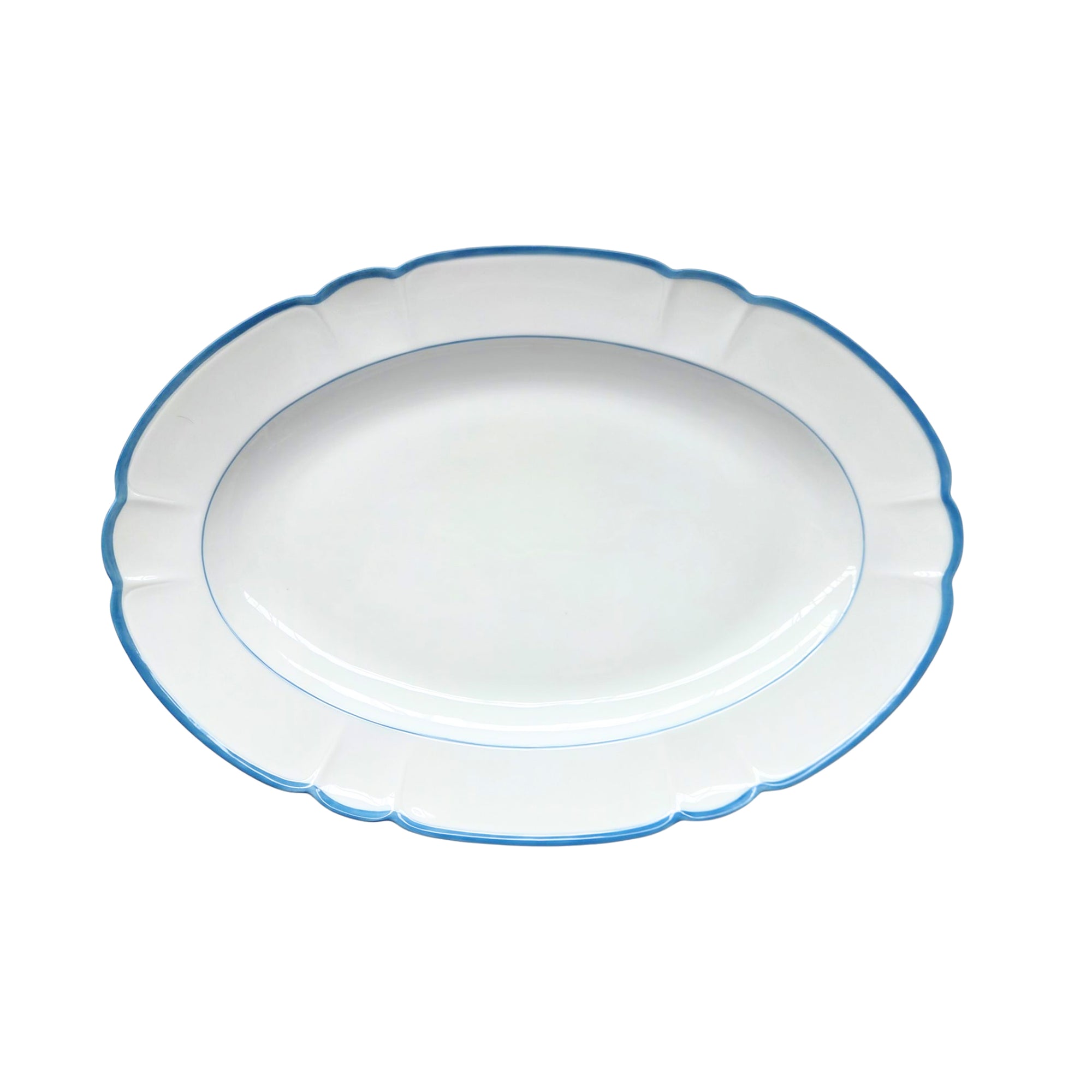 Plat ovale Colette Filet couleur en porcelaine - Atoll