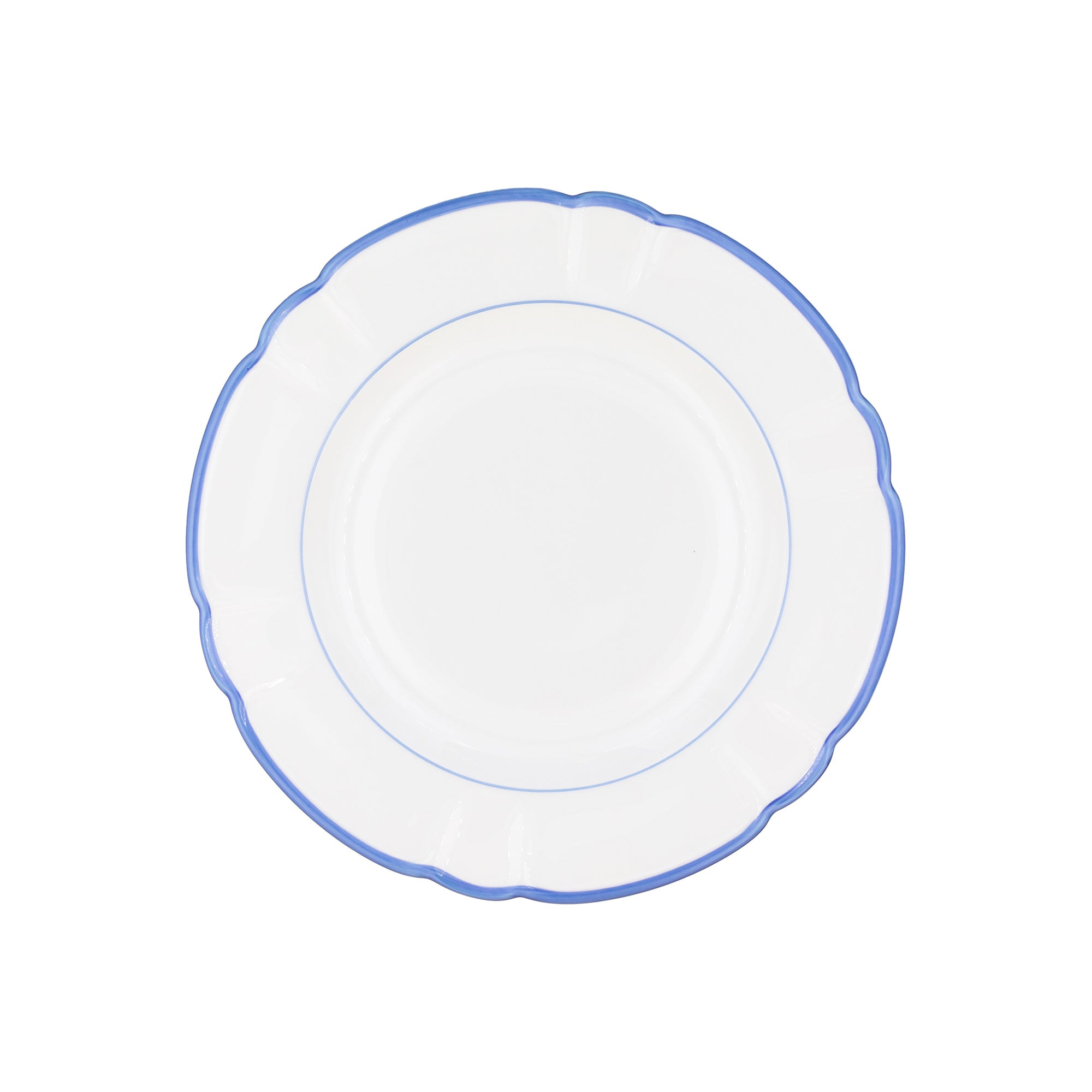 Assiette à dîner Colette Filet couleur en porcelaine - Azur