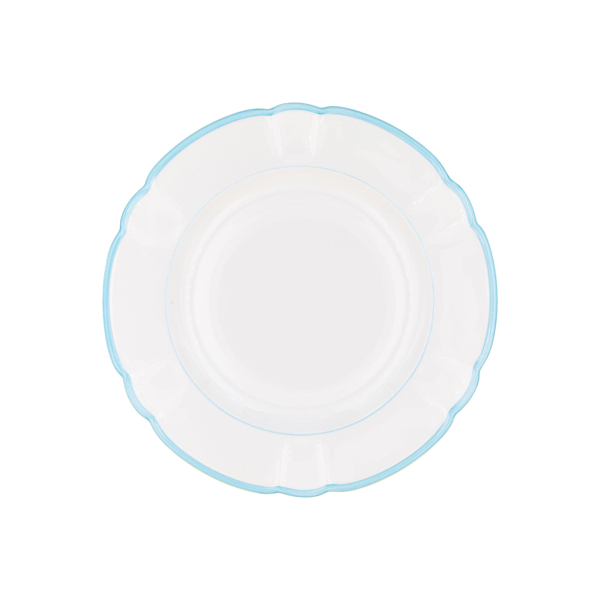 Assiette à dîner Colette Filet couleur en porcelaine - Ciel