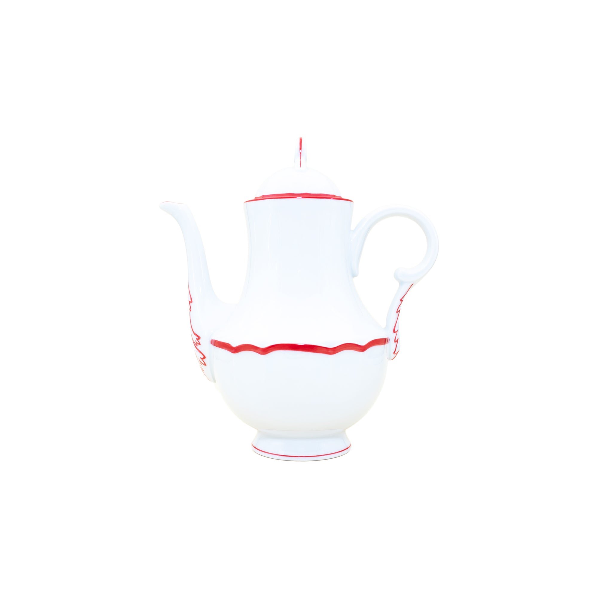 Verseuse pour 12 Tasses Colette Filet couleur en porcelaine - Rubis