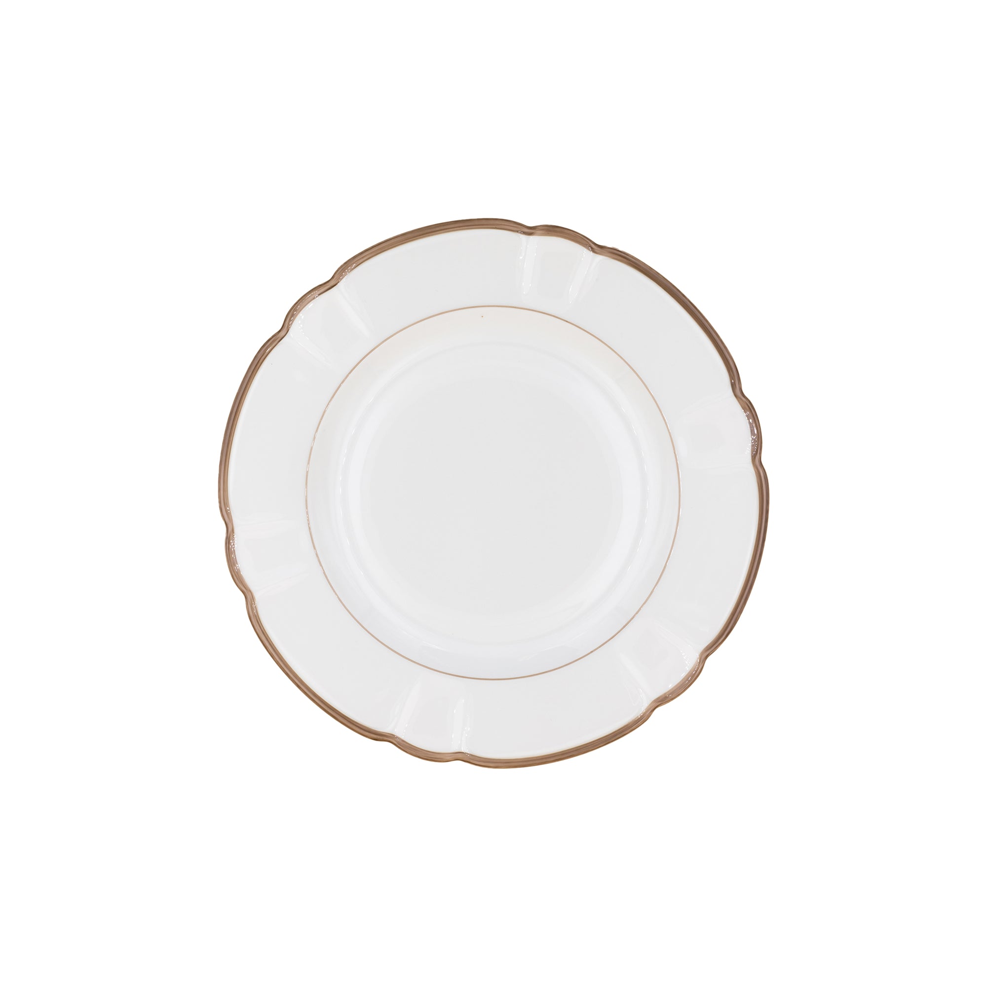 Assiette à dessert Colette Filet couleur en porcelaine - Taupe
