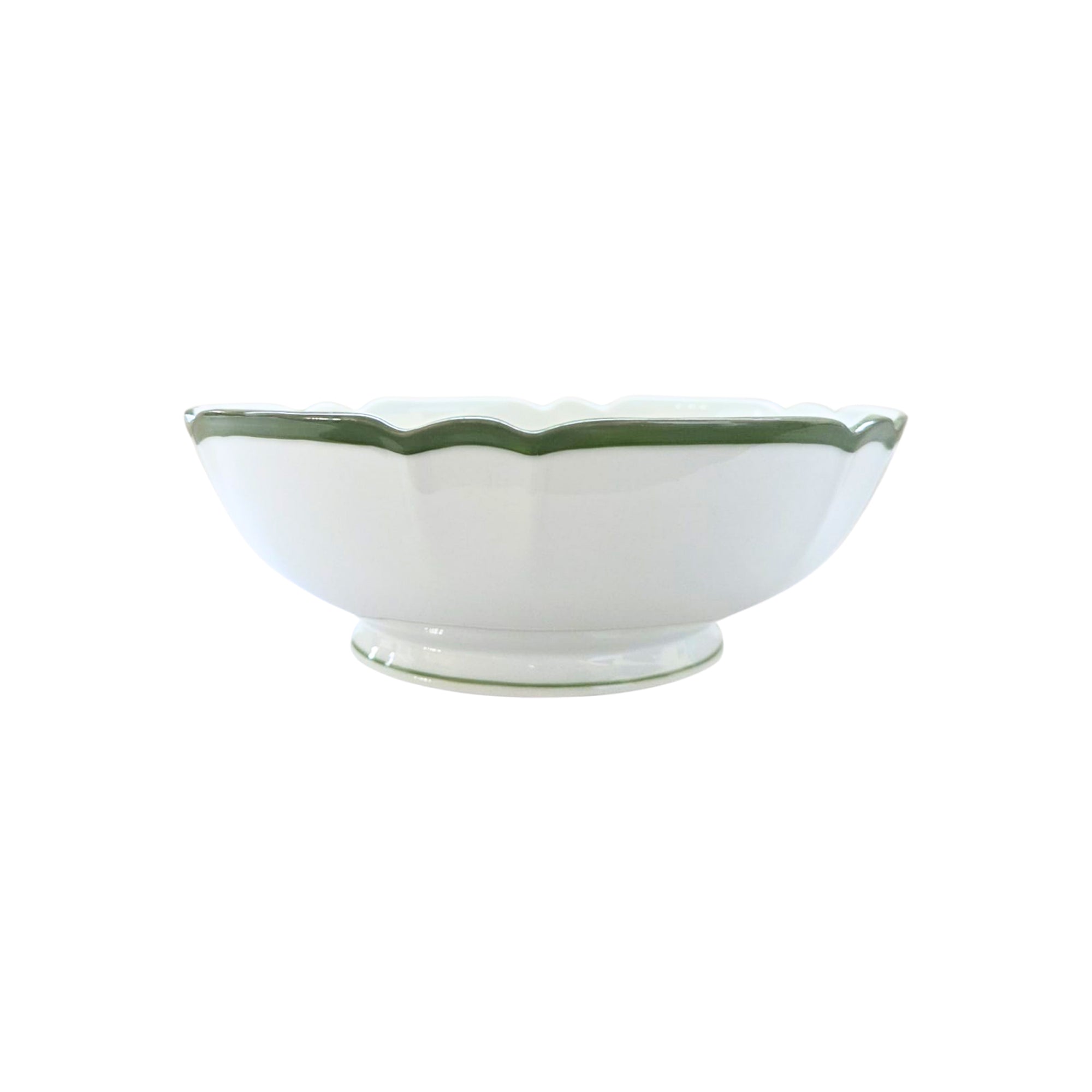 Saladier Colette Filet couleur en porcelaine - Vert Empire