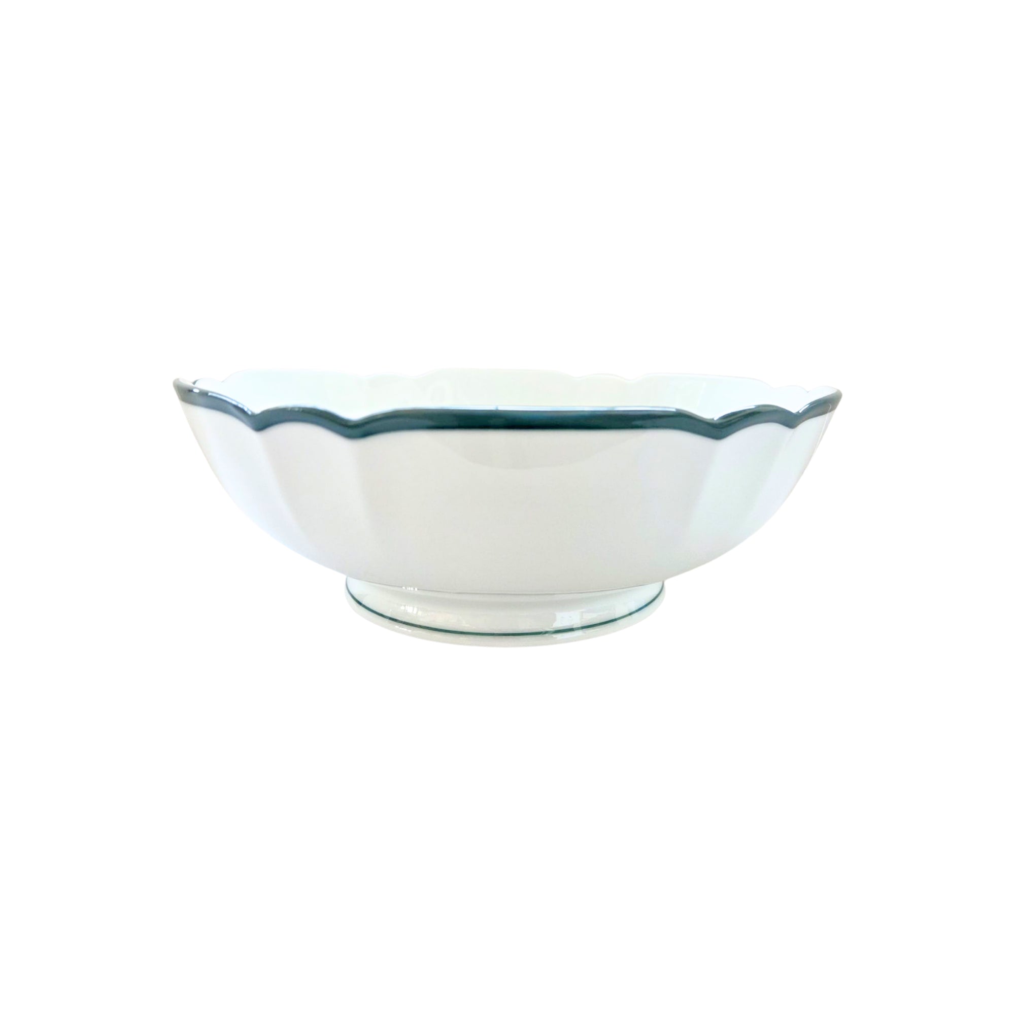 Saladier Colette Filet couleur en porcelaine - Vert Sapin
