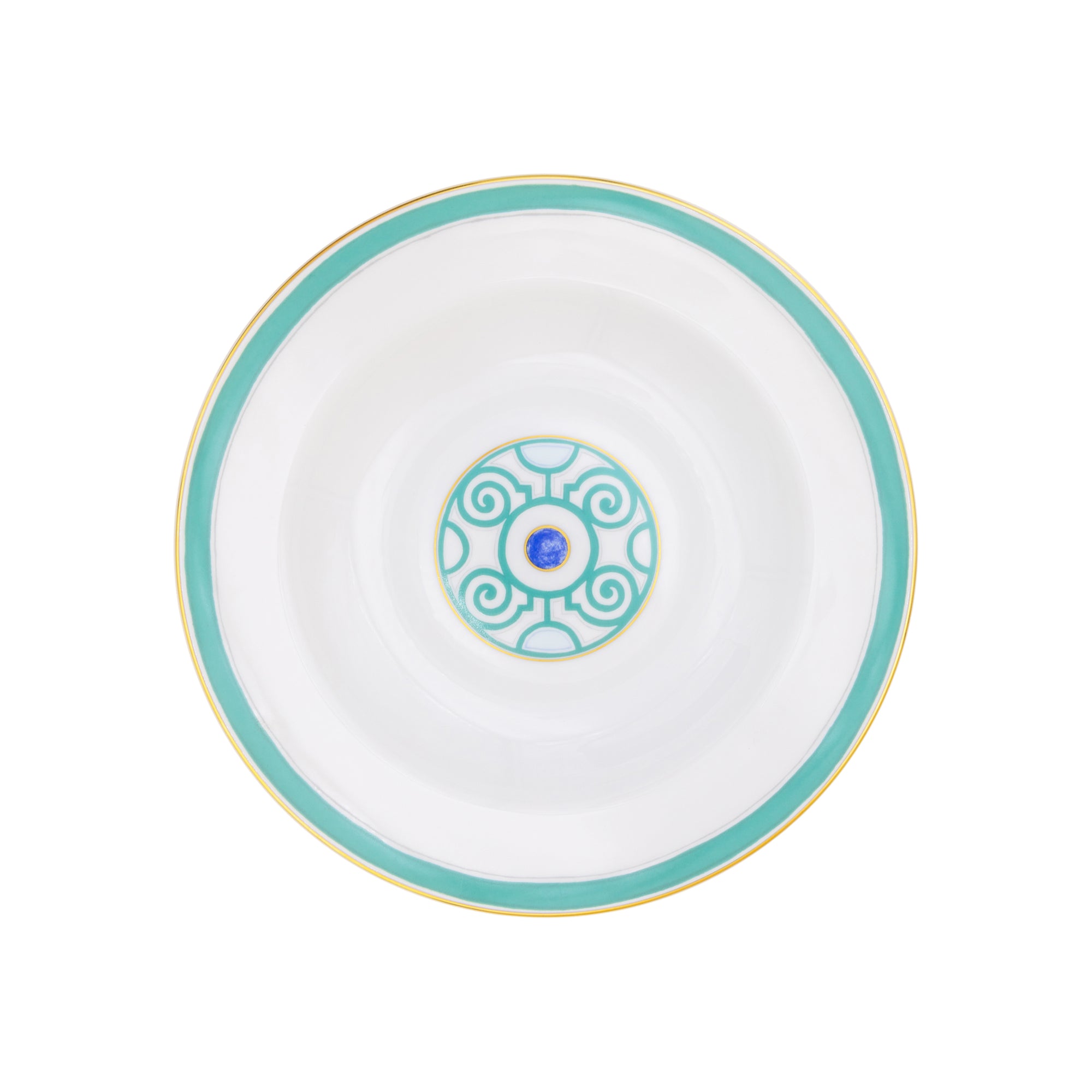 Plat rond plat Grand Parc en porcelaine - Or