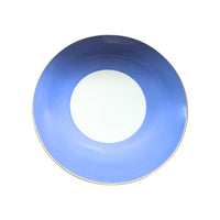 Plat rond creux Lexington Filet d'or en porcelaine - Azur