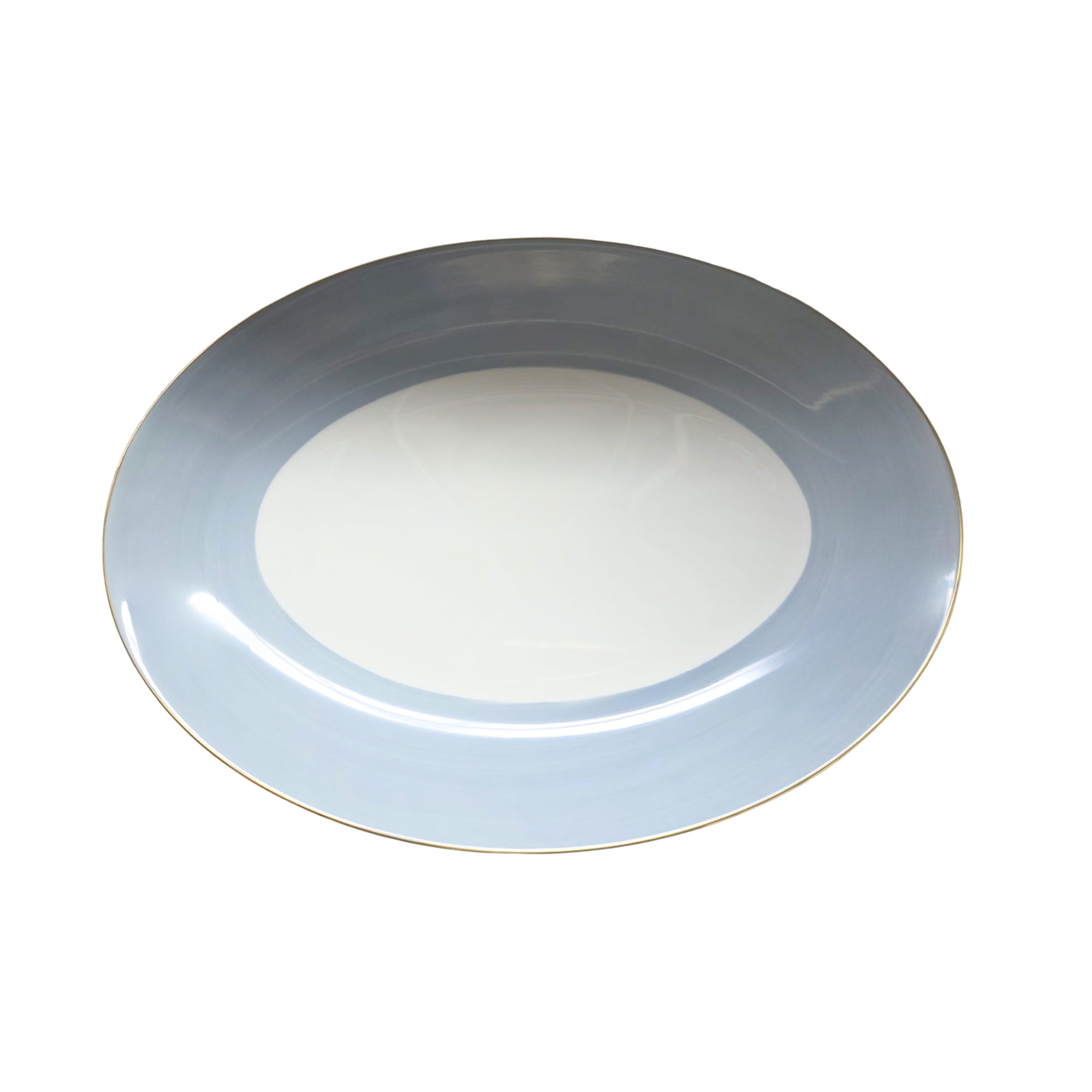 Plat ovale Lexington Filet d'or en porcelaine - Lavande