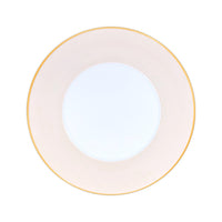 Assiette de présentation Lexington Filet d'or en porcelaine - Vanille