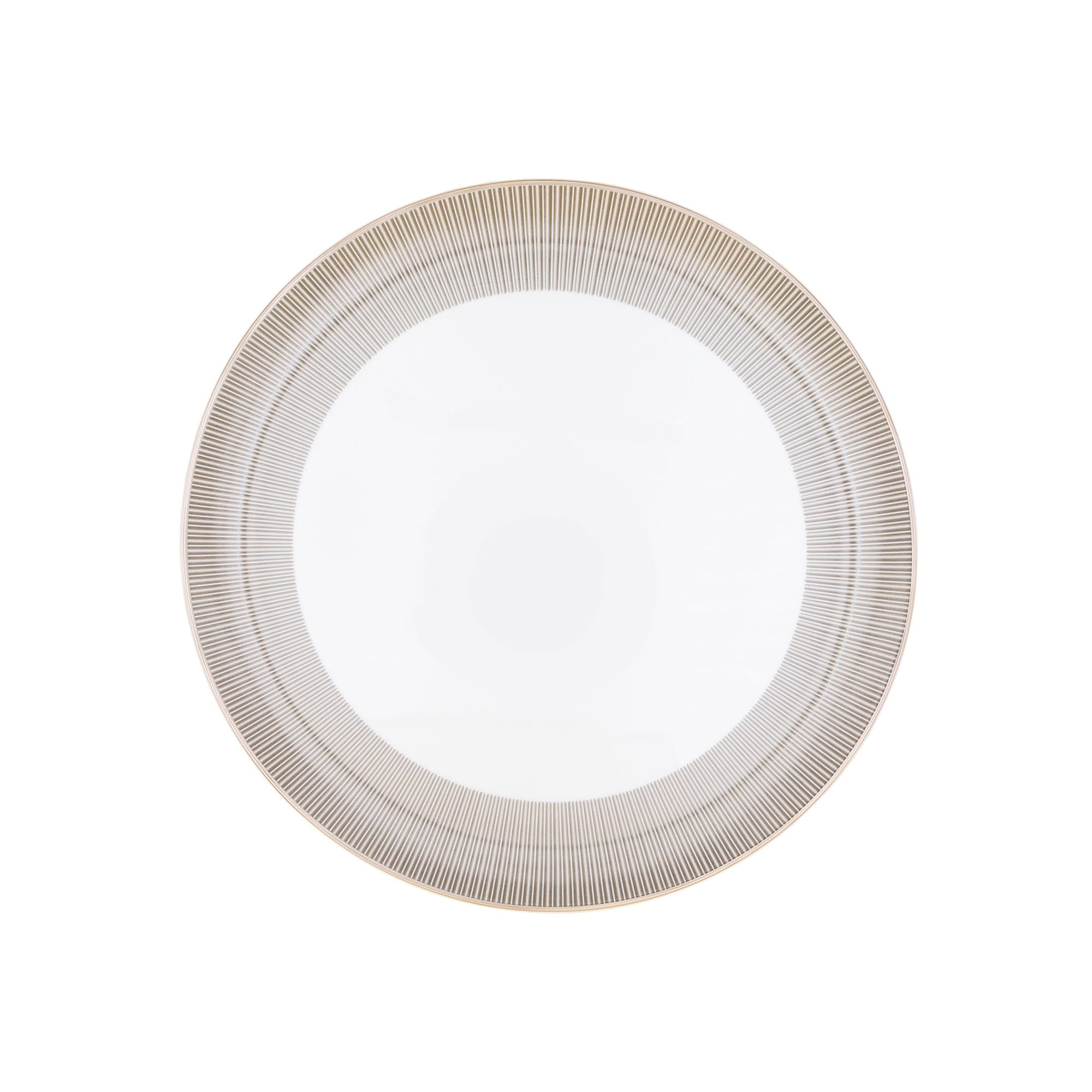 Plat rond creux Linae en porcelaine - Platine