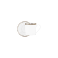 Tasse et soucoupe à Moka Malmaison en porcelaine - Platine