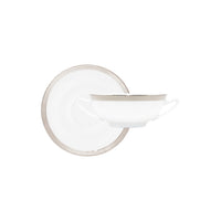 Bol à bouillon et coupelle à sauce Malmaison en porcelaine - Platine
