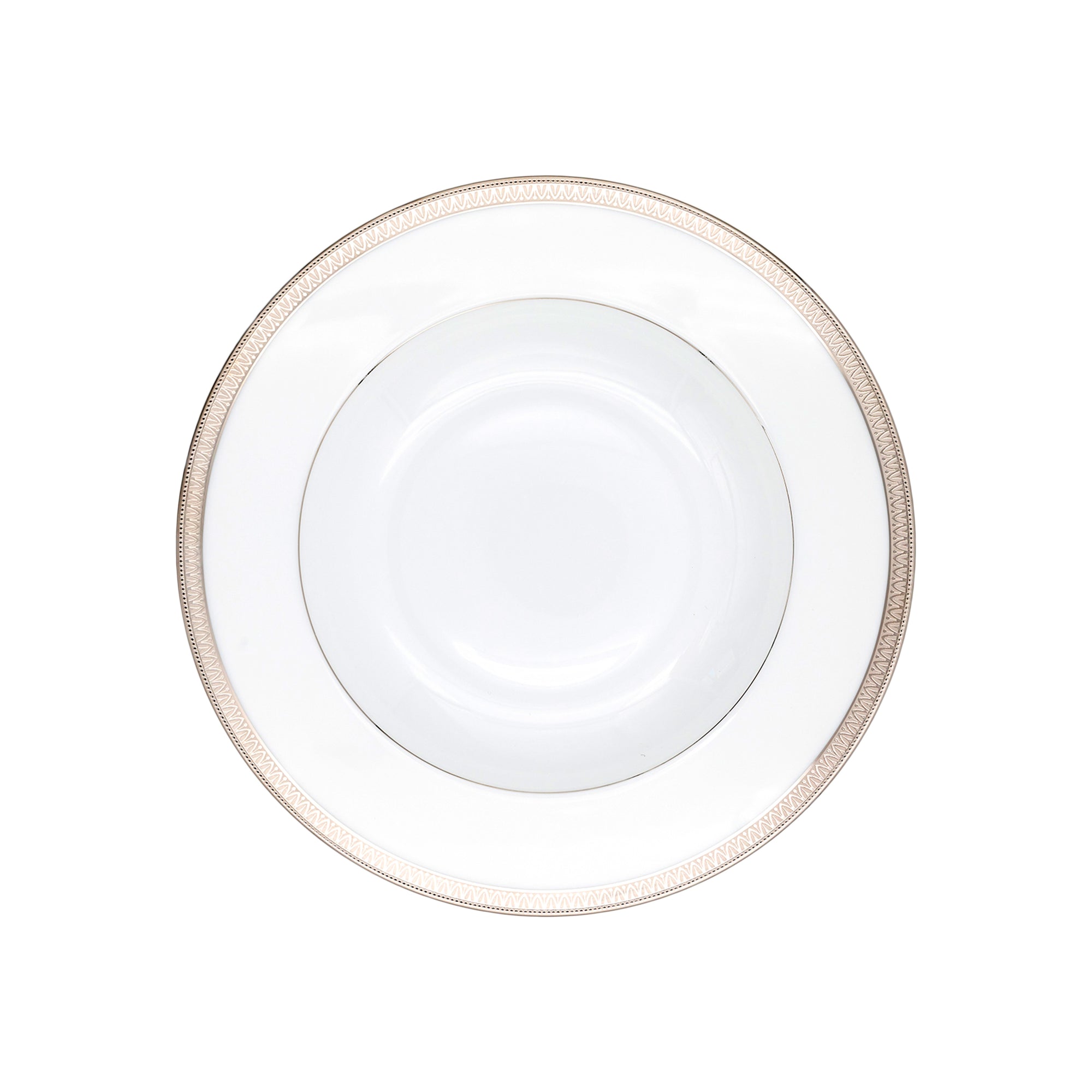 Plat rond creux Malmaison en porcelaine - Platine
