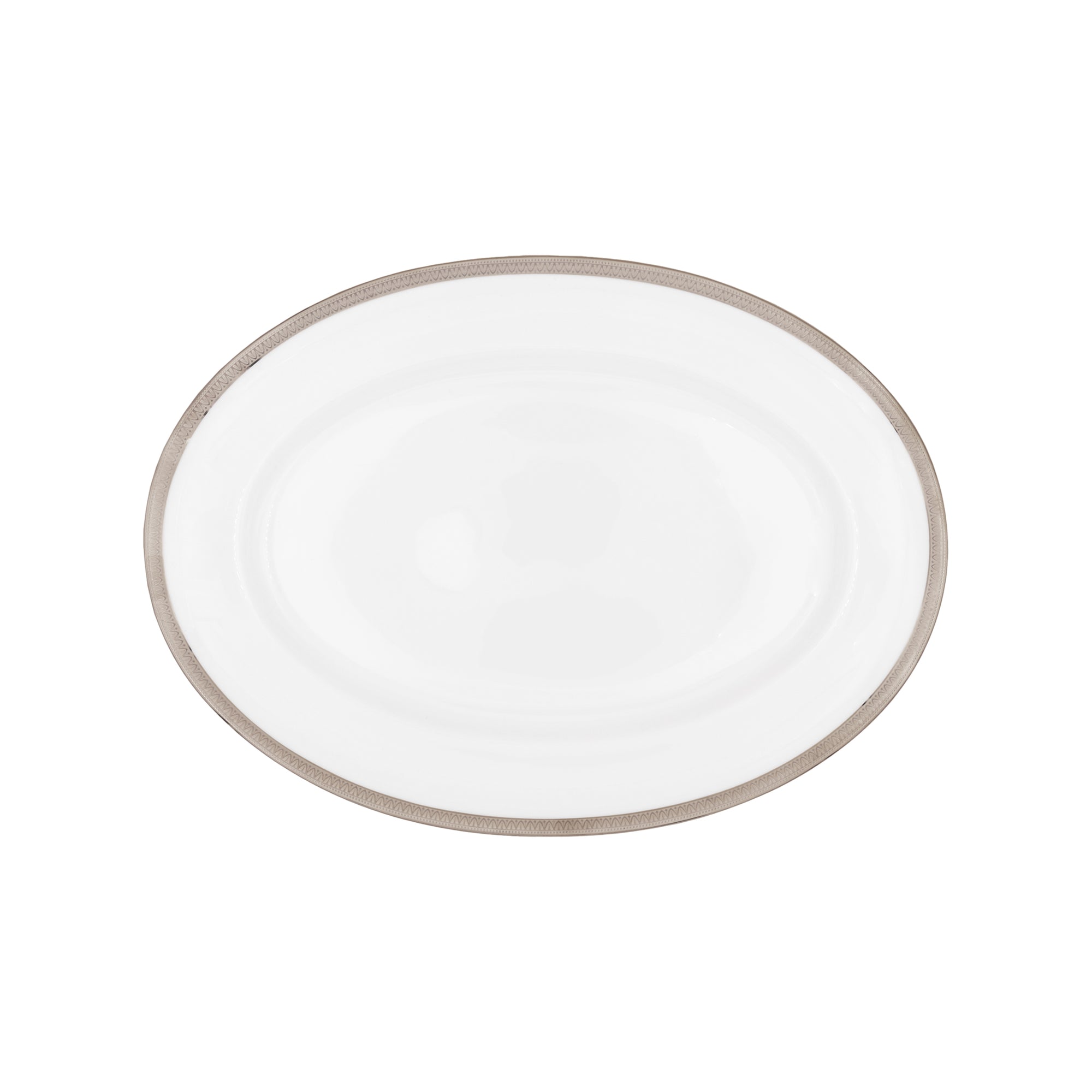 Plat ovale Malmaison en porcelaine - Platine