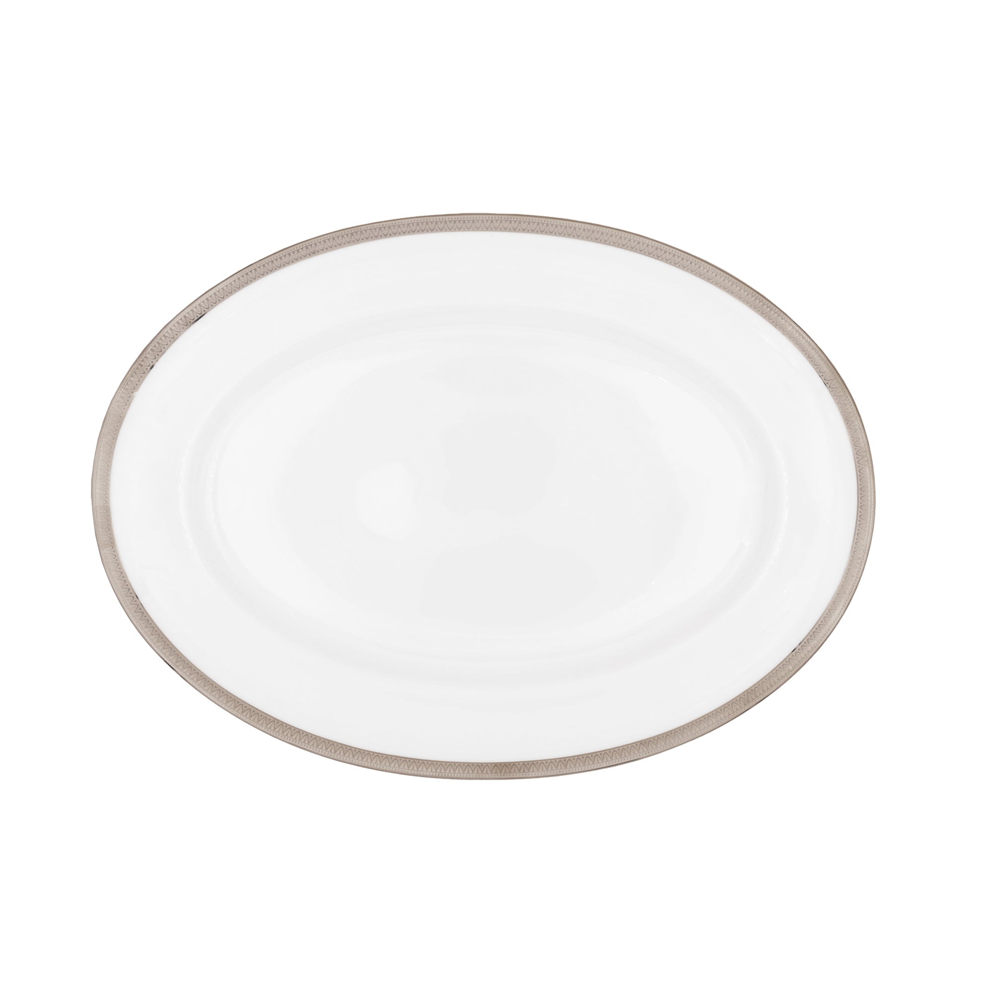 Plat ovale Malmaison en porcelaine - Platine