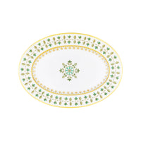 Plat ovale Matignon en porcelaine - Vert