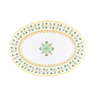 Plat ovale Matignon en porcelaine - Vert