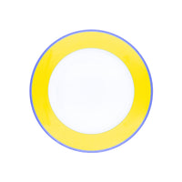 Plat rond plat Monet en porcelaine - Jaune & Bleu
