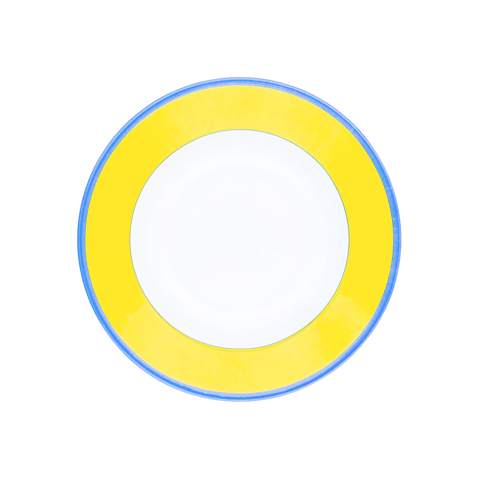 Plat rond creux Monet en porcelaine - Jaune & Bleu