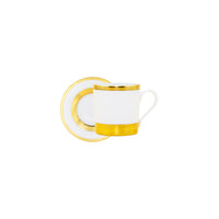 Tasse et soucoupe à café William en porcelaine - Or