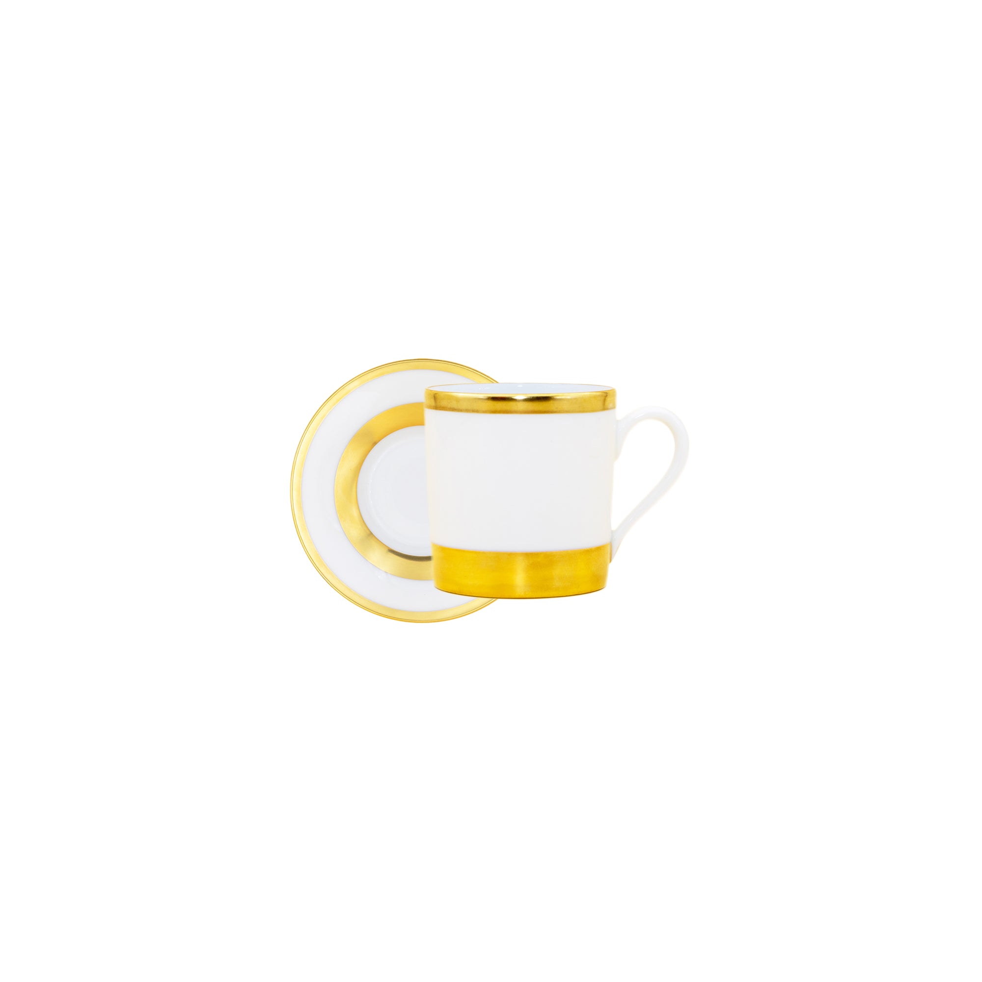 Tasse et soucoupe à Moka William en porcelaine - Or