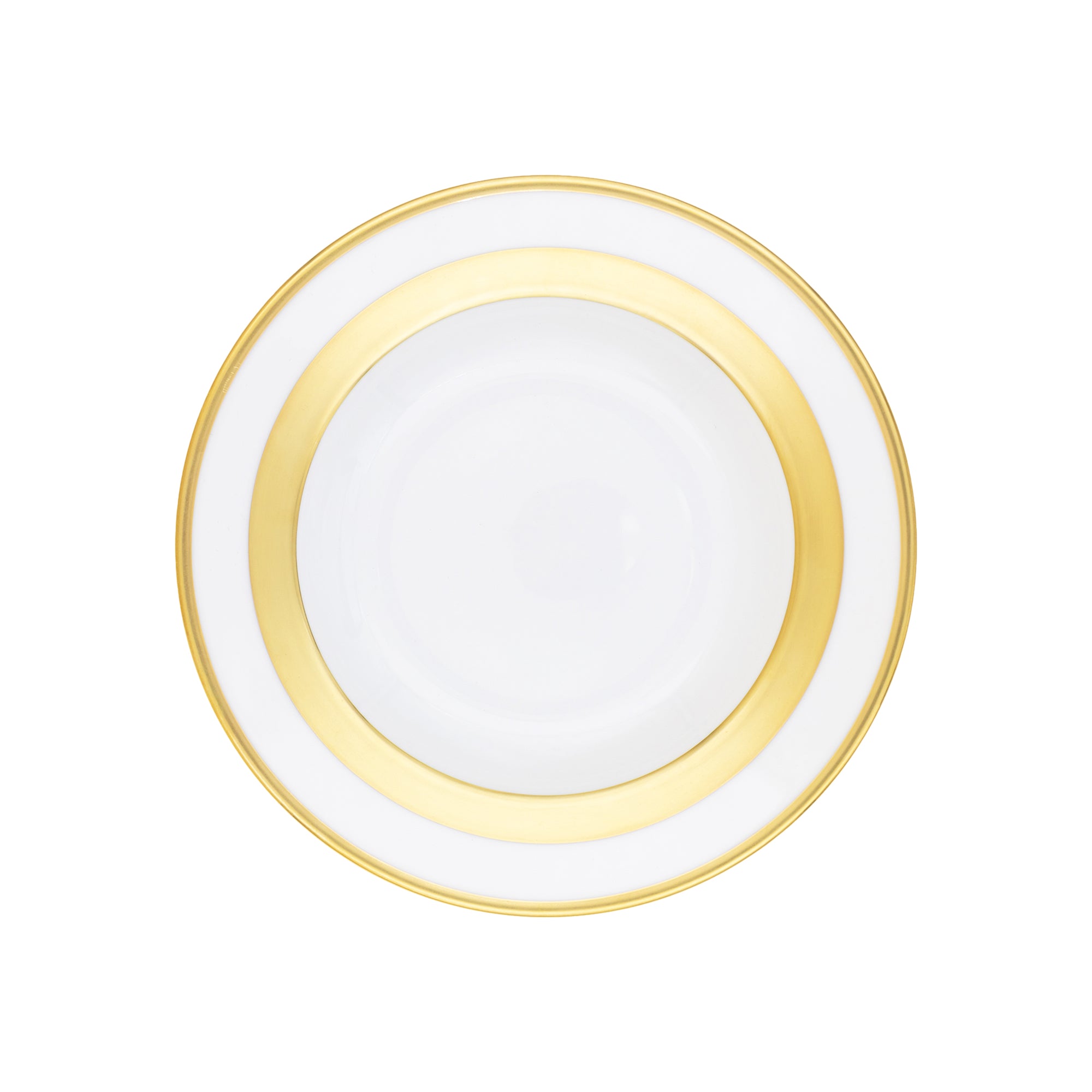 Plat rond creux William en porcelaine - Or