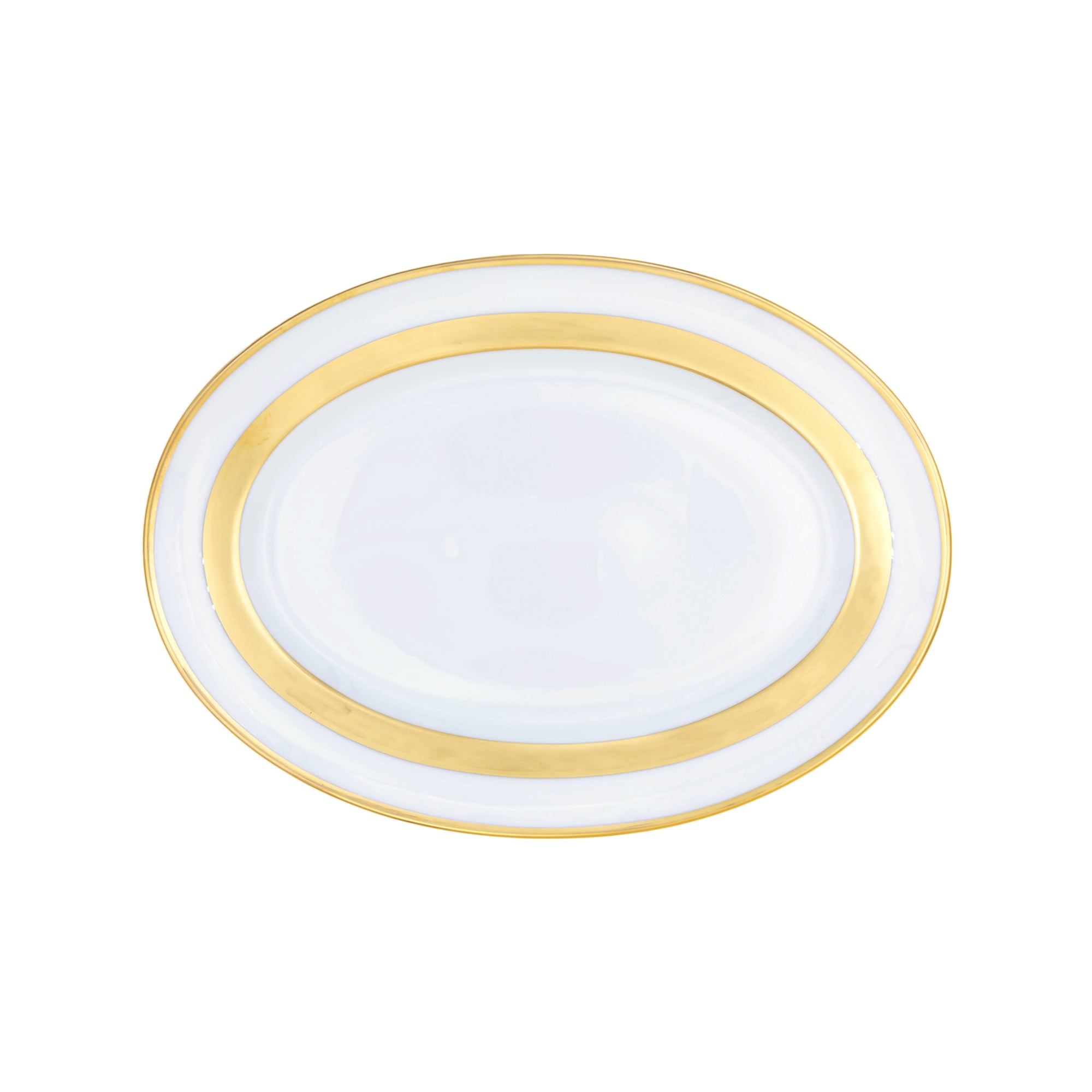 Plat ovale William en porcelaine - Or