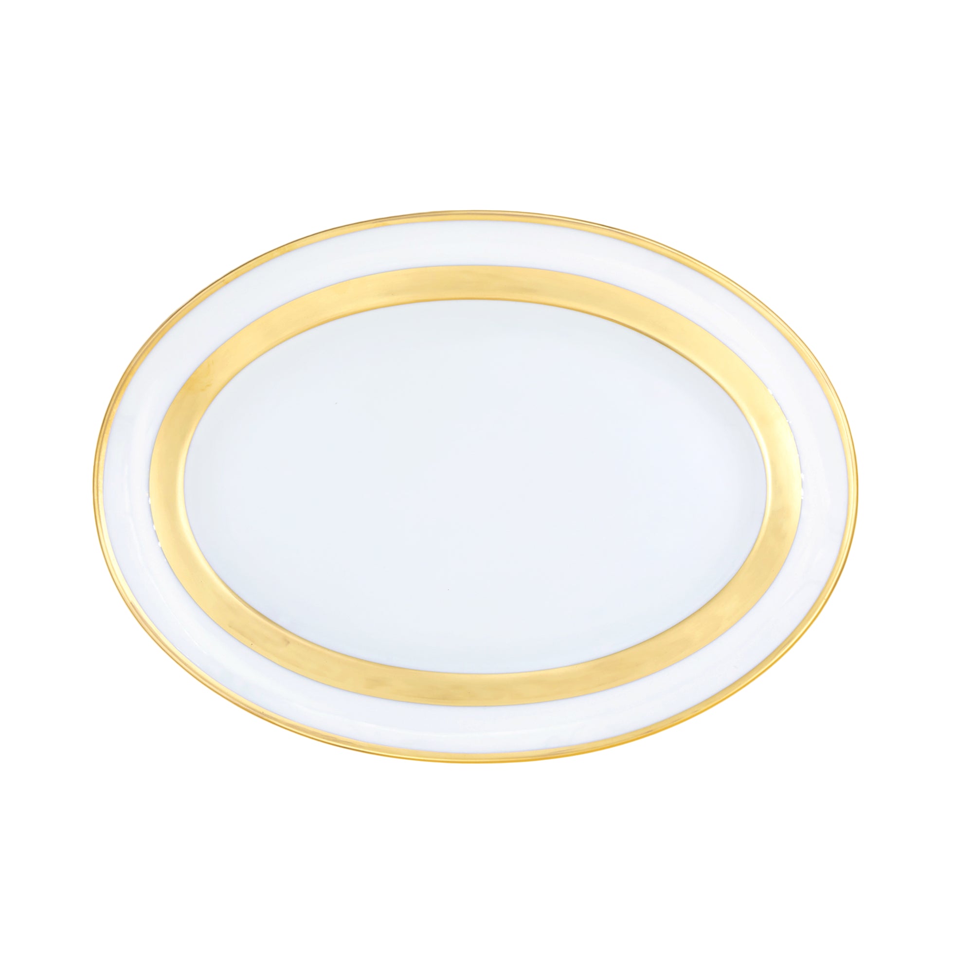Plat ovale William en porcelaine - Or
