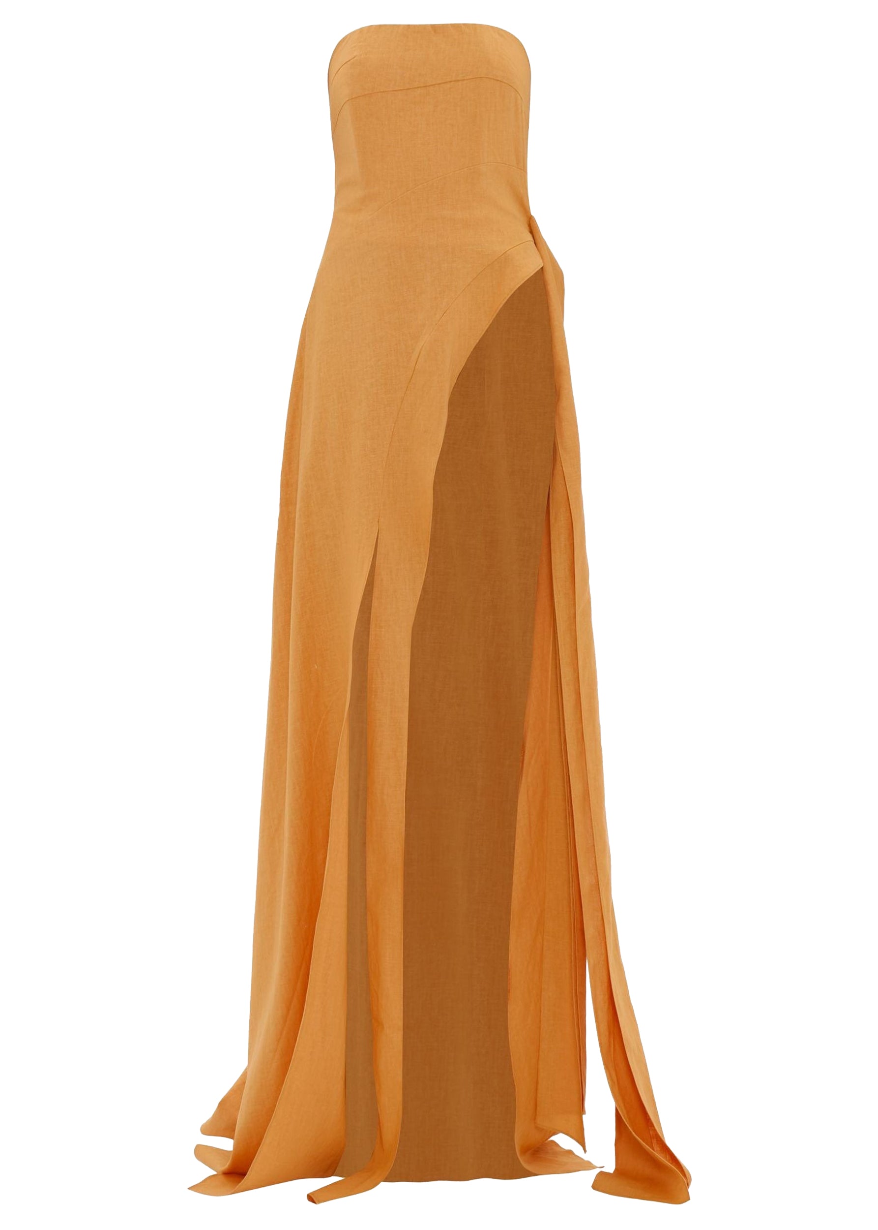 Fora asymmetric tunic in linen blend - Mustard