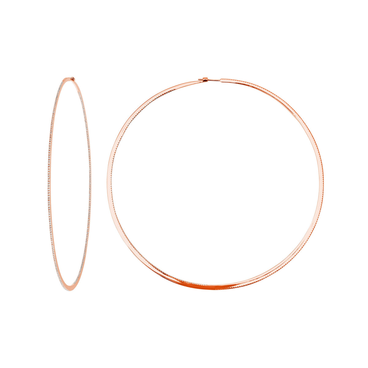 PT2_PrixTroca:4830€_VentesTroca:0_QtyTroca:1_ST:0%_Boucles d'oreilles Créoles Graphique en Or rose 18K serties de diamants - Rose