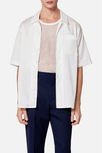 Chemise col requin en coton - Natural White