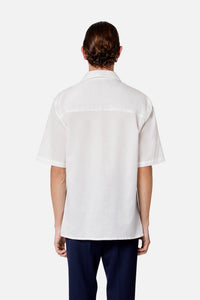 Chemise col requin en coton - Natural White