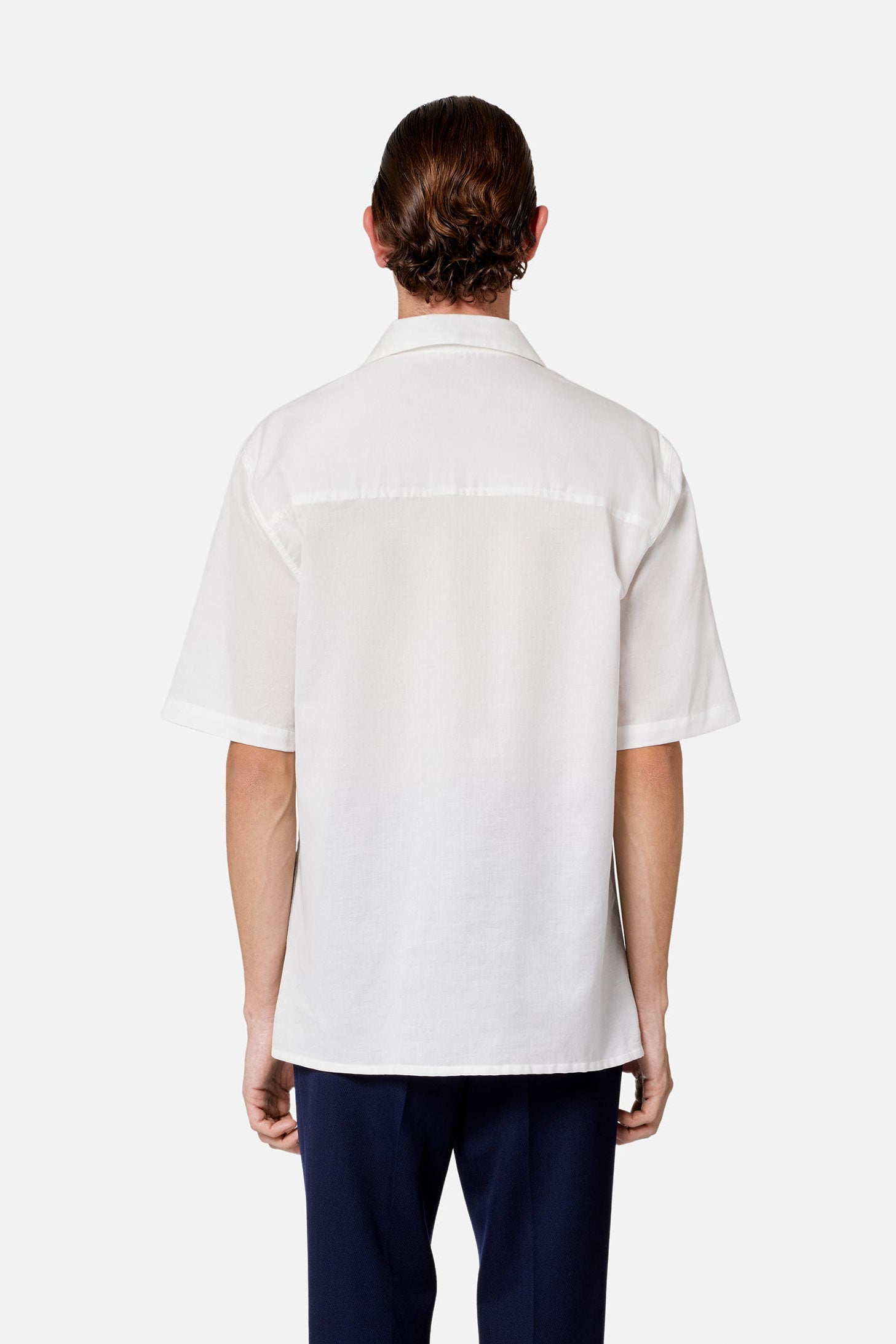 Chemise col requin en coton - Natural White