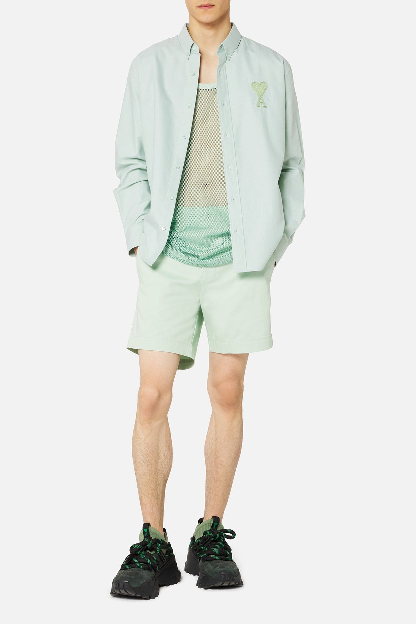 Short chino à poches en coton - Aqua