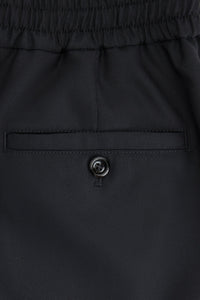 Short taille élastiquée en laine - Black