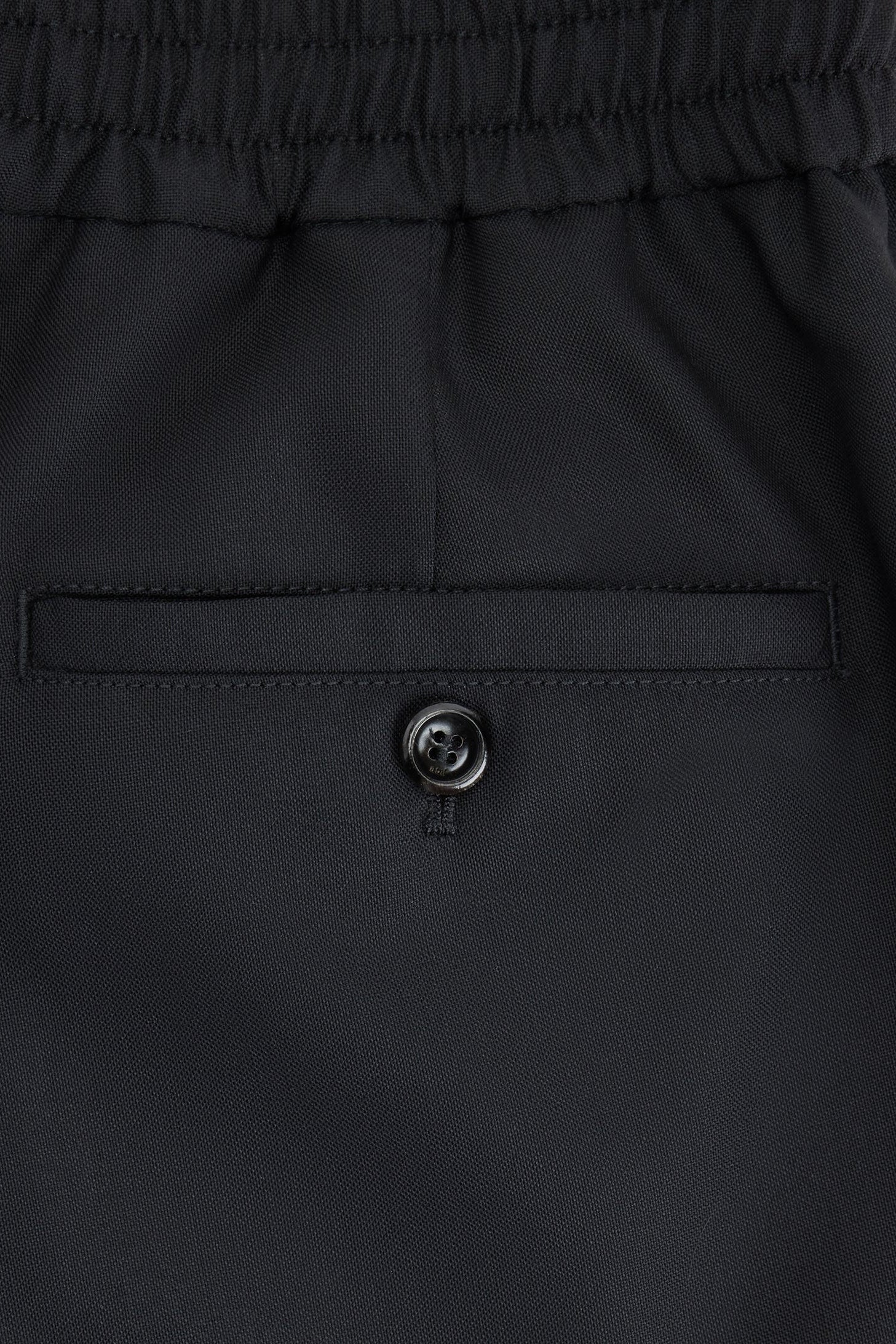 Short taille élastiquée en laine - Black